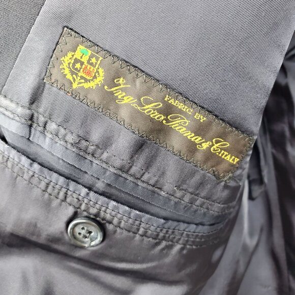 Brooks Brothers 100% Wool Fabric By Loro Piana Navy Blue Blazer Suit Jacket 41 - Picture 3 of 15